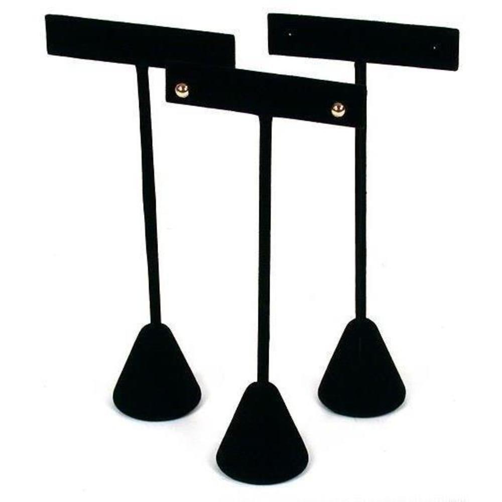 [Australia] - FindingKing 3 Black Velvet Earring T Stand Showcase Displays 5.75" 