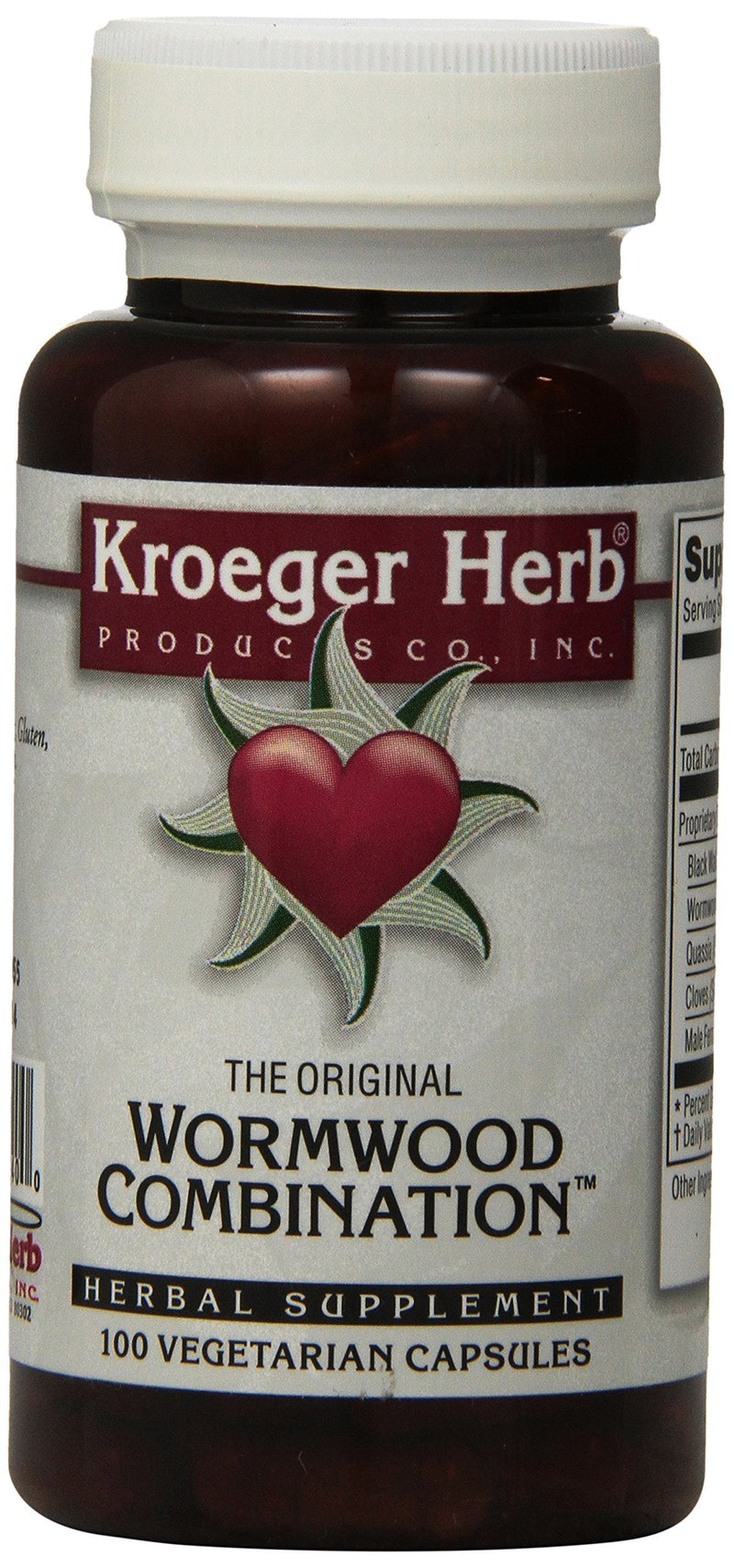 [Australia] - Kroeger Herb Wormwood Combination Vegetarian Capsules, 100 Count 100 Count (Pack of 1) 