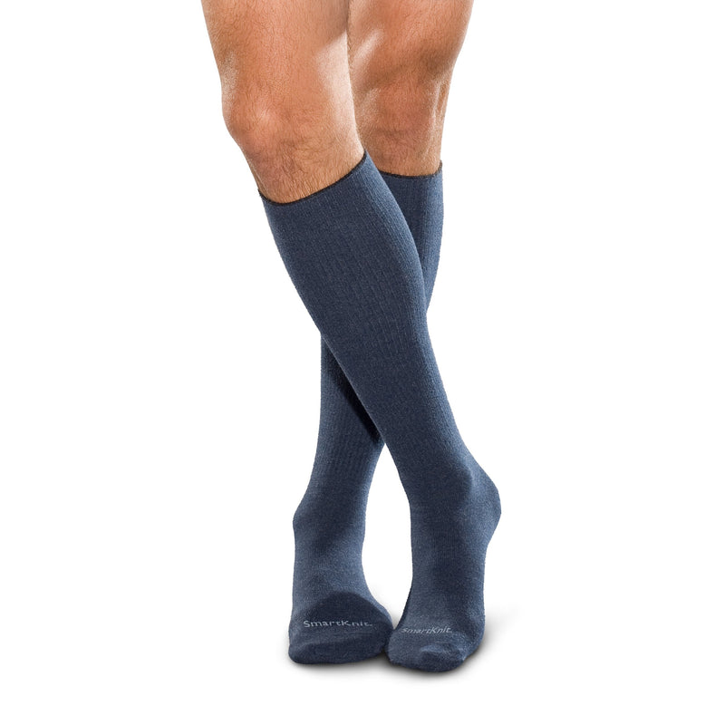 [Australia] - SmartKnit Seamless Over-the-Calf Socks for Diabetes, Arthritis or Sensitive Feet, 1 Pair (2 Count), Navy, Medium 