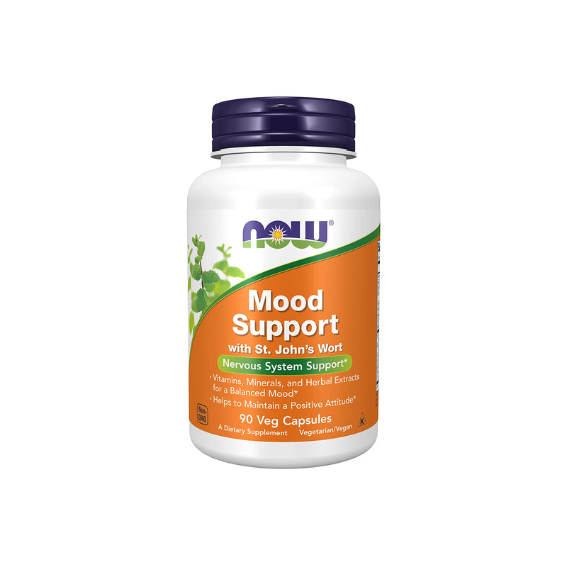 [Australia] - NOW Supplements, Mood Support with St. John's Wort, Nutrient and Herbal Extracts, 90 Veg Capsules 90 Count (Pack of 1) 