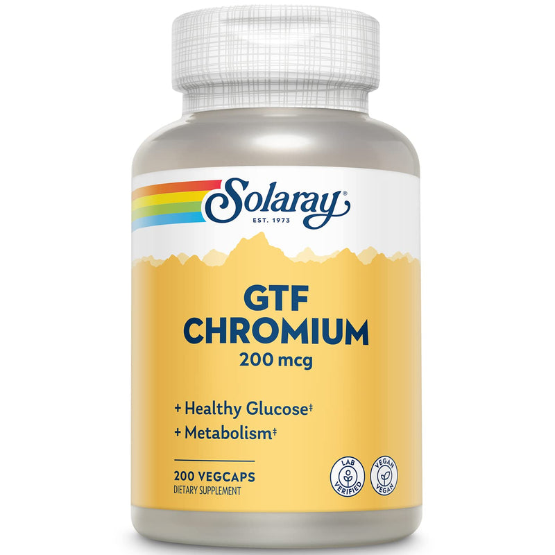 [Australia] - Solaray GTF Chromium Capsules, 200 mcg | 200 Count 