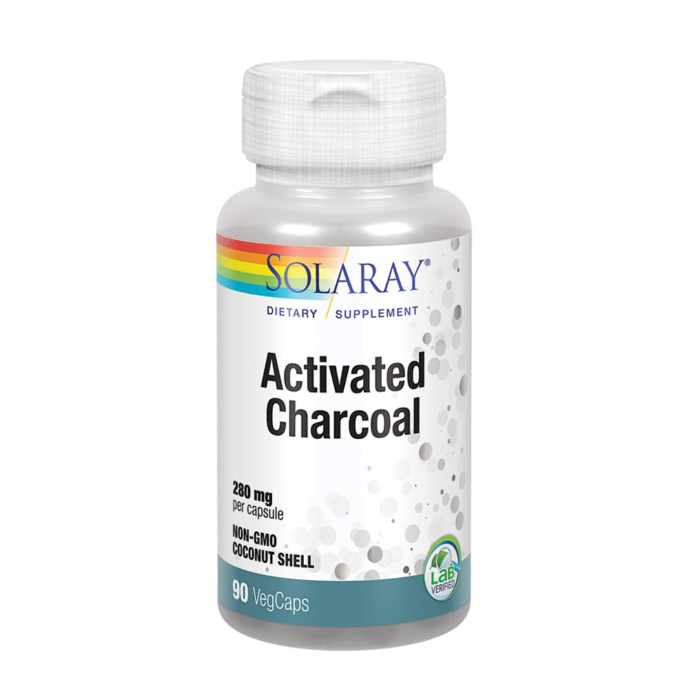 [Australia] - Solaray Activated Charcoal 280mg | Coconut Source | Healthy Inner Cleansing & Digestive Tract Support | Non-GMO, Vegan & Lab Verified | 90 Capsules 