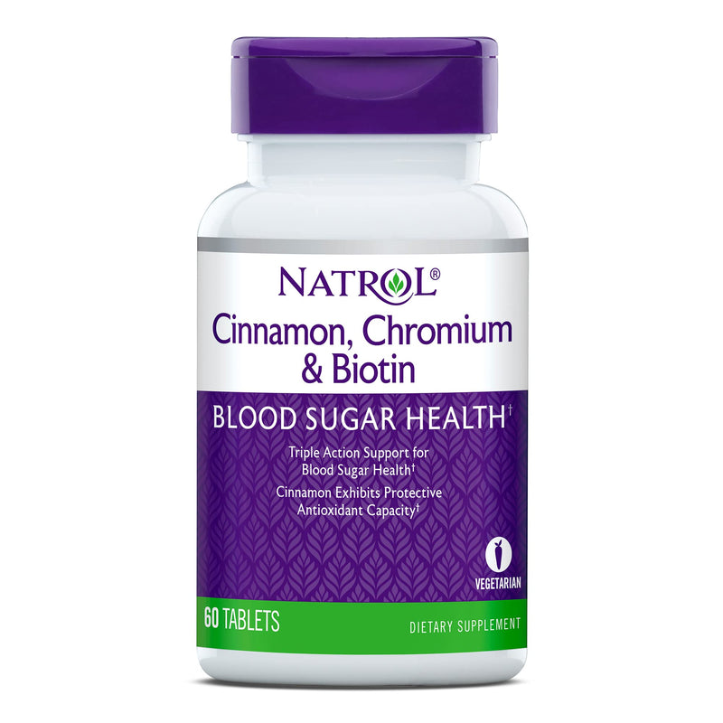 [Australia] - Natrol Cinnamon Chromium Biotin Tablets, 60 Count 60 Count (Pack of 1) 60 Tablets 