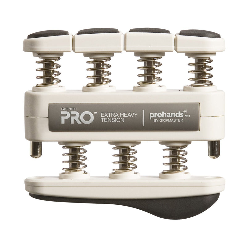 [Australia] - PROHANDS PRO Hand Exerciser, Finger Exerciser (Hand Grip Strengthener), Spring-Loaded, Finger-Piston System, Isolate and Exercise Each Finger 11 lb (Extra-Heavy Tension) Gray - Pro 