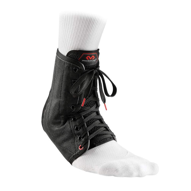 [Australia] - Mcdavid Ankle Brace, Ankle Support, Lace up Ankle Brace, Ankle Support Brace for Ankle Sprains, Volleyball, Basketball, for Men & Women, Sold as Single Unit (1) Medium Black 