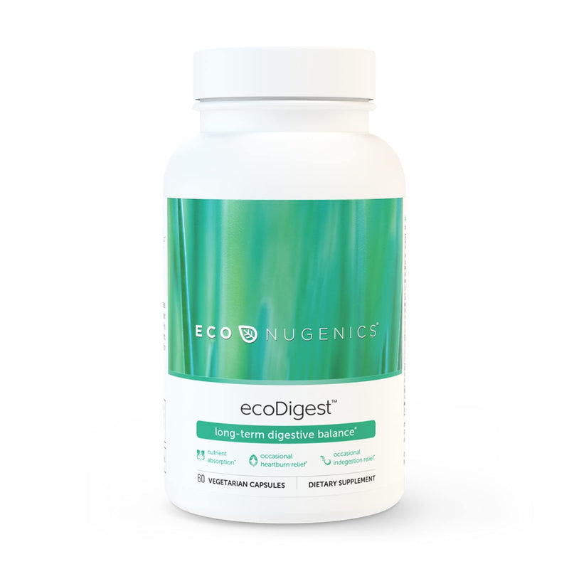 [Australia] - EcoNugenics EcoDigest Digestive Health Supplement - 60 Capsules- Digestive Support - Herbs, Medicinal Mushrooms & Enzymes - Relief from Heartburn, Indigestion, GERD Acid Reflux, Gas, Nausea & Bloating 