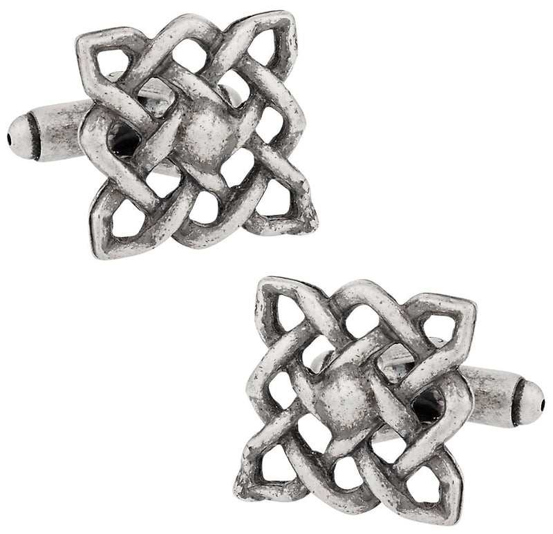 [Australia] - Cuff-Daddy Celtic Square Knot Cufflinks in Oxidized Silver with Presentation Box 