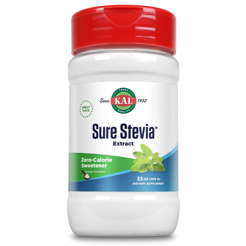 [Australia] - KAL Sure Stevia Extract Powder, 3.5 OZ. | Best-Tasting, Zero Calorie, Low Glycemic | 1820 Servings 3.5 Ounce (Pack of 1) 