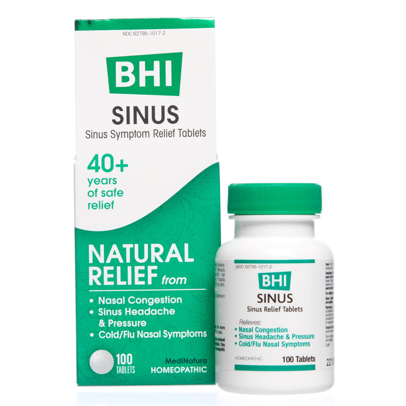 [Australia] - BHI Sinus, Natural Sinus Congestion Relief, Homeopathic Support for Nasal Cold Symptoms and Headache, 100 Tablets 