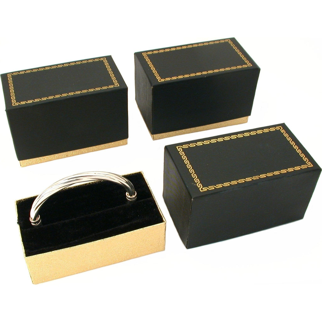 [Australia] - FindingKing 3 Bangle Bracelet Boxes Black & Gold Gift Display Boxes 
