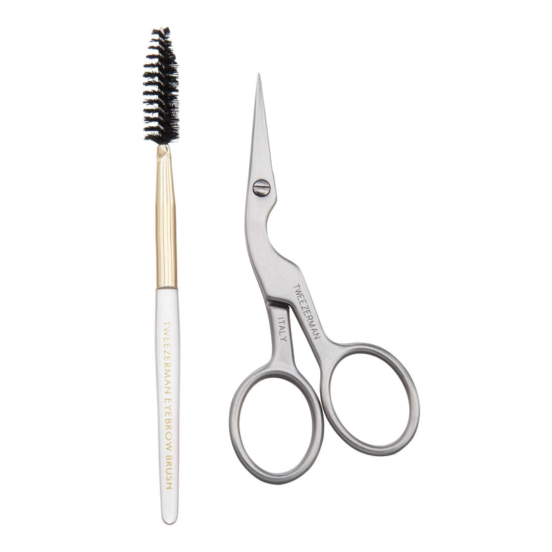 [Australia] - Tweezerman Brow Shaping Scissors and Brush Stainless Steel 