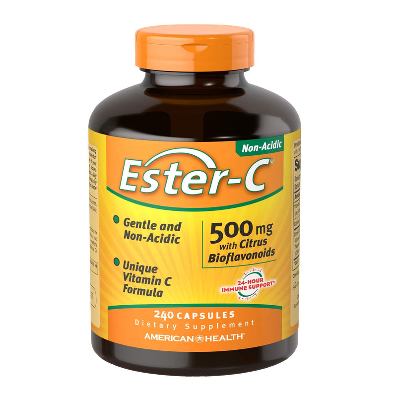 [Australia] - American Health Ester-C with Citrus Bioflavonoids Capsules - Gentle On Stomach, Non-Acidic Vitamin C - Non-GMO, 500 mg, 240 Count, 120 Servings 
