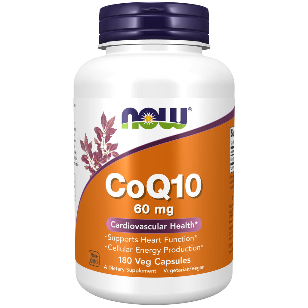 [Australia] - NOW Supplements, CoQ10 60 mg, Pharmaceutical Grade, All-Trans Form of CoQ10 Produced by Fermentation, 180 Veg Capsules 180 Count (Pack of 1) 