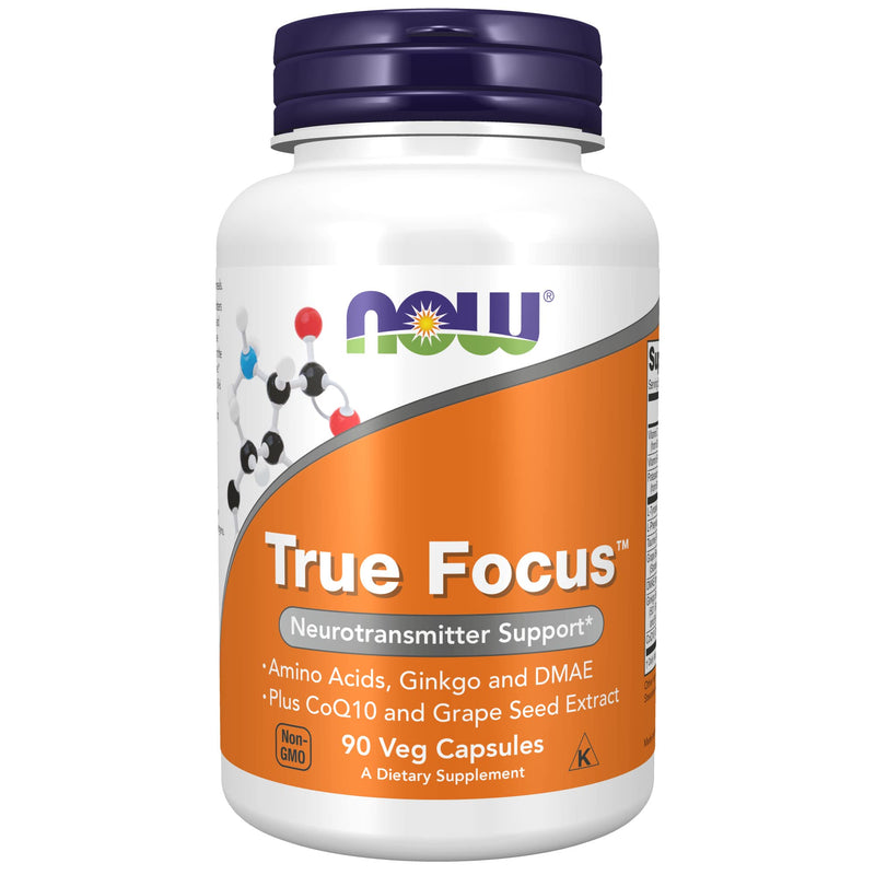 [Australia] - NOW Supplements, True Focus™ with Amino Acids, Ginkgo and DMAE + CoQ10 and Grape Seed Extract , 90 Veg Capsules 90 Count (Pack of 1) 