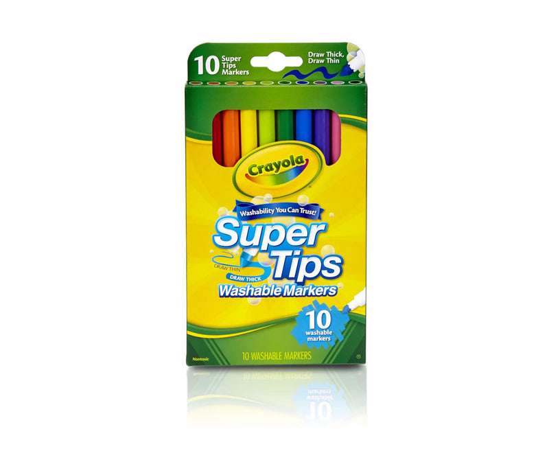 [Australia] - Crayola Super Tips Markers, Washable Markers, 10Count, Assorted 10 Count (Pack of 1) 