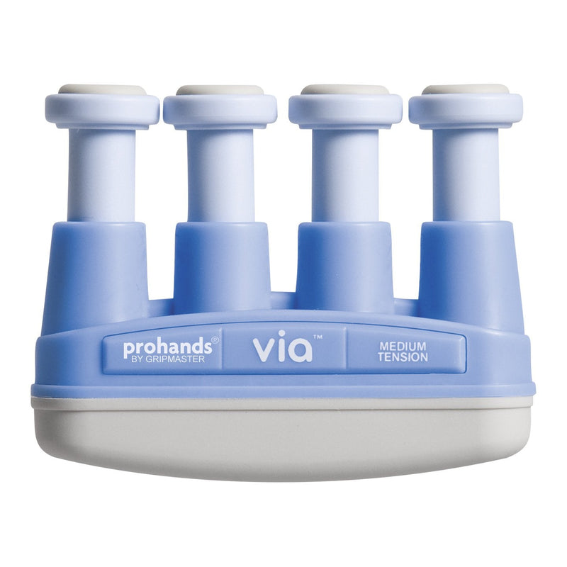 [Australia] - PROHANDS VIA Hand Exerciser, Finger Exerciser (Hand Grip Strengthener), Spring-Loaded, Finger-Piston System, Isolate and Exercise Each Finger 6 lb (Medium Tension) Blue - Via 
