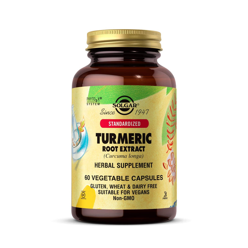 [Australia] - Solgar Standardized Turmeric Root Extract 400 mg, 60 Vegetable Capsules - Antioxidant Support for Brain, Joint, & Immune Health - Non-GMO, Vegan, Gluten Free, Dairy Free, Kosher - 60 Servings 