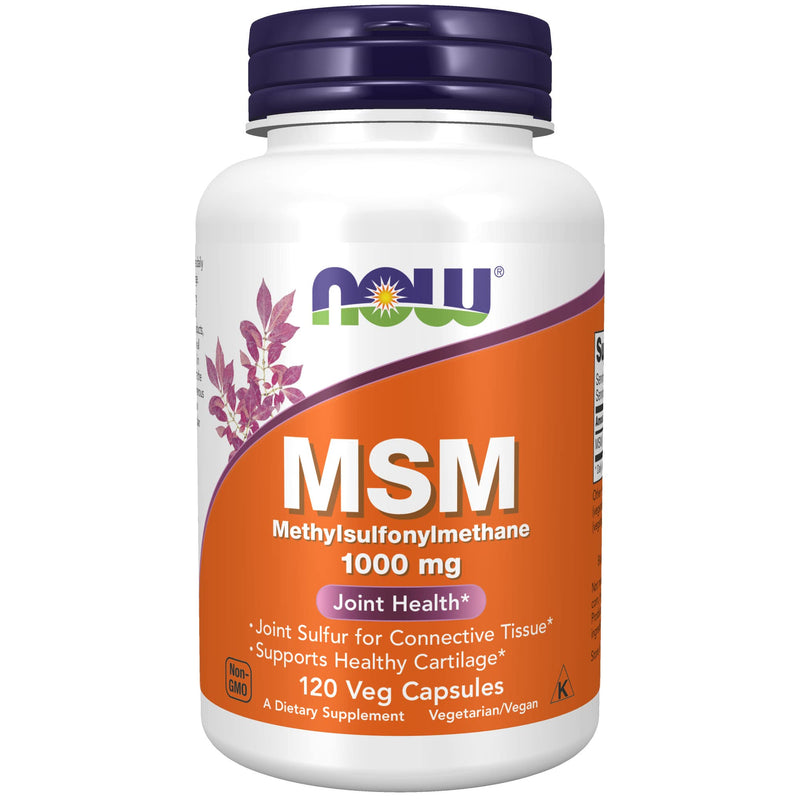 [Australia] - NOW Supplements, MSM (Methylsulfonylmethane) 1,000 mg, Joint Health*, 120 Veg Capsules 