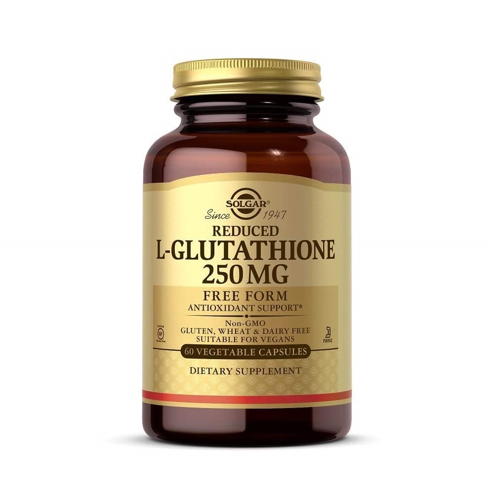 [Australia] - Solgar Reduced L-Glutathione 250 mg, 60 Vegetable Capsules - Antioxidant Support - Free Form Amino Acids - Non-GMO, Vegan, Gluten Free, Dairy Free, Kosher - 60 Servings 