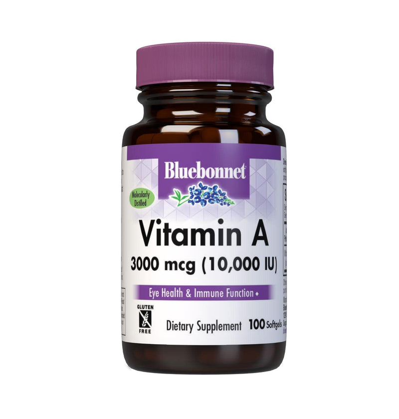 [Australia] - Bluebonnet Nutrition Vitamin A 10,000 IU from Deep Sea, Cold Water, Fish Oil - For Eye Health & Immune Function* - Gluten Free - Dairy Free - Molecularly Distilled - 100 Softgels - 100 Servings 