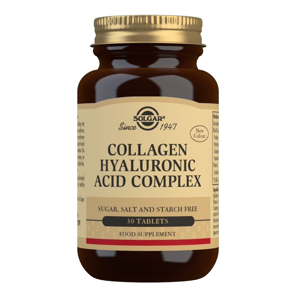 [Australia] - Solgar Collagen Hyaluronic Acid Complex, 30 Tablets - Hydrolyzed Collagen Type 2 - Helps with Fine Lines & Wrinkles - Boosts Skin Collagen & Elasticity - Non-GMO, Gluten & Dairy Free - 30 Servings 30 Count (Pack of 1) 