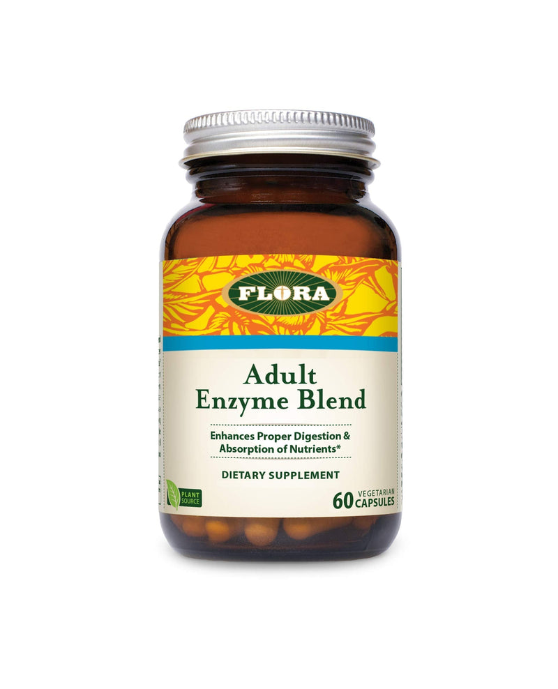 [Australia] - Flora - Adult Enzyme Blend, Aids in Digestion, Enhances Digestion & Absorption of Nutrients, 60 Vegetarian Capsules 60 Count Standard Packaging 