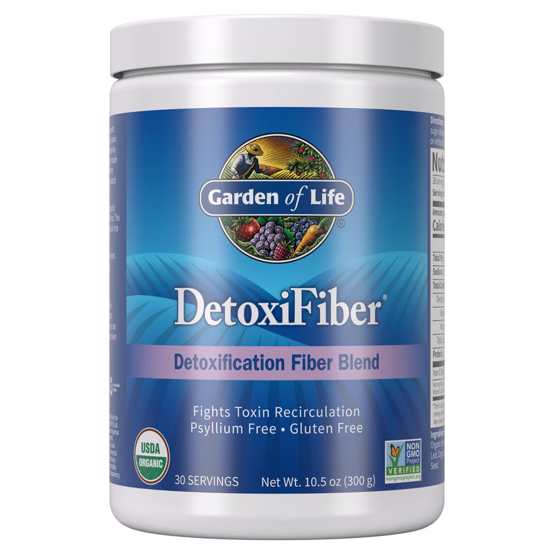 [Australia] - Garden of Life Organic Unflavored Fiber Powder Detox Blend with Chia, Alfalfa & Barley for Herbal Cleanse, Gut Health Support - Detoxifiber - Non-GMO, Gluten-Free, Psyllium Free, Vegan, 30 Servings 