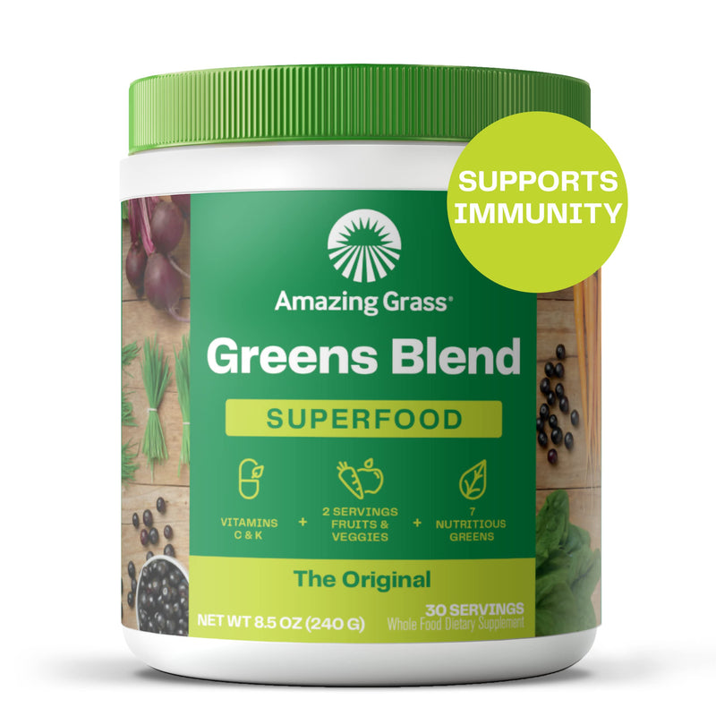 [Australia] - Amazing Grass Greens Blend Superfood: Super Greens Powder Smoothie Mix with Spirulina, Chlorella, Beet Root Powder, Digestive Enzymes & Probiotics, Original, 30 Servings 