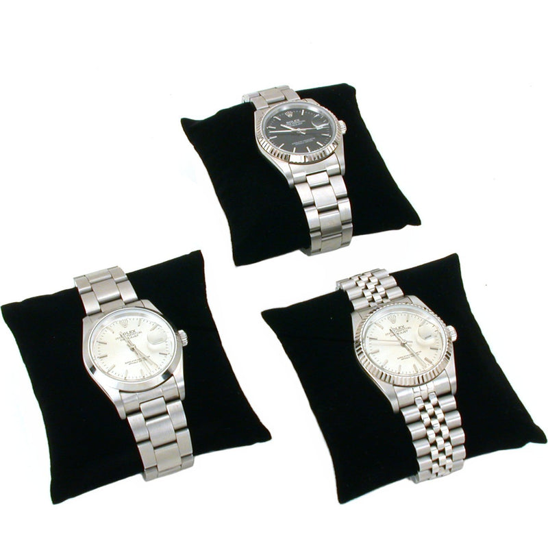 [Australia] - FindingKing 3 Black Velvet Watch & Bracelet Pillow Jewelry Displays 
