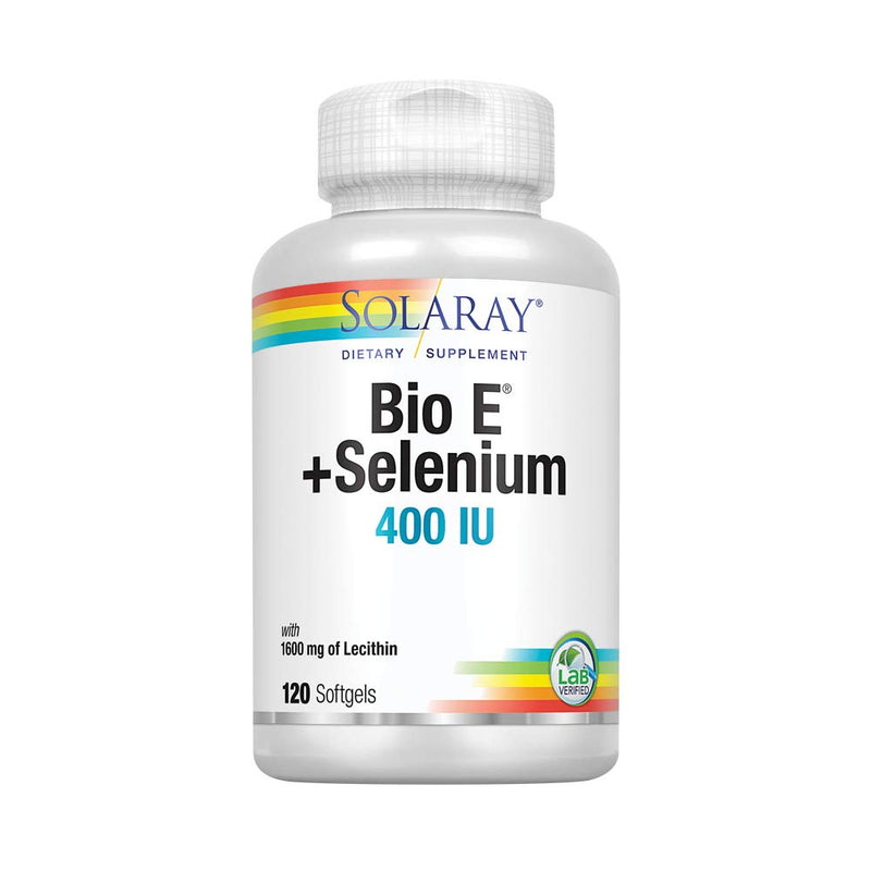 [Australia] - Solaray Bio Vitamin E with Selenium 400IU | Healthy Cardiac Function, Antioxidant Activity & Skin Support | High Absorption | 120 Softgels 