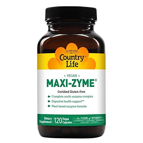 [Australia] - Country Life Maxi-Zyme Caps - 120 Vegetarian Capsules - Digestive Enzyme Complex to Support Maximum Digestive Power 120 Count (Pack of 1) 
