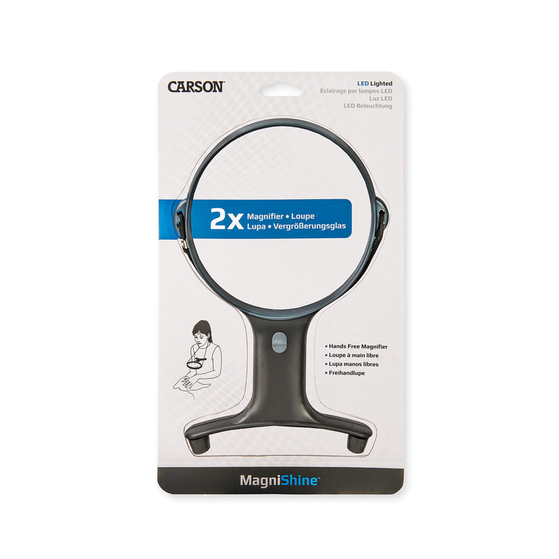 [Australia] - Carson Optical MagniShine LED Lighted 2x Power Hands-Free Magnifier (HF-66) , Black 