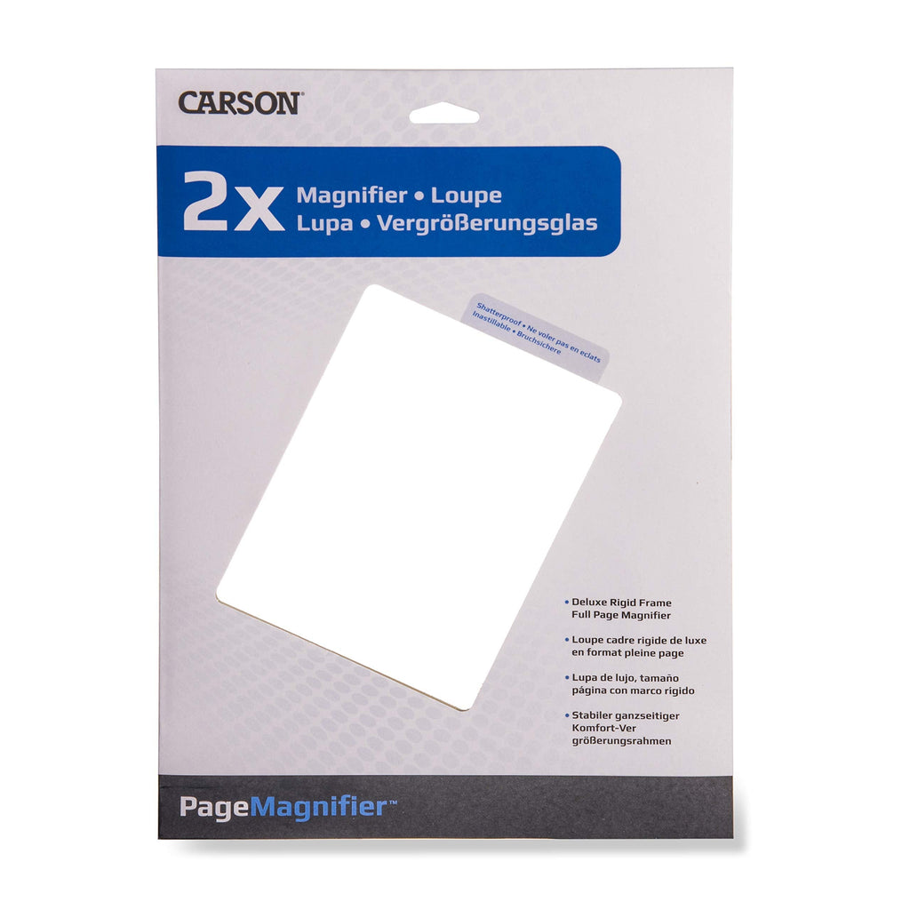 [Australia] - Carson 2X Power Rigid Frame 8.5x11 Inch Page Magnifier for Reading Newspapers, Magazines, Books and More (DM-21) Single Pack 