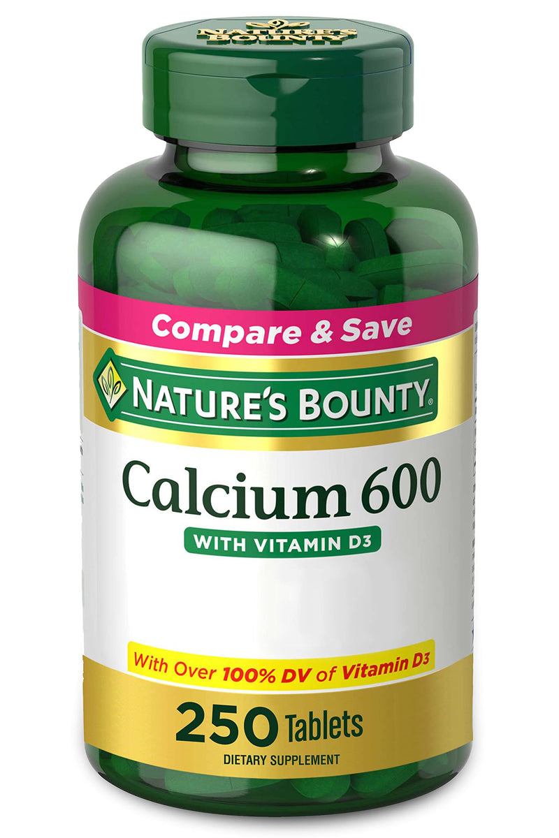 [Australia] - Calcium Carbonate & Vitamin D by Nature's Bounty, Supports Immune Health & Bone Health, 600mg Calcium & 800IU Vitamin D3, 250 Tablets 