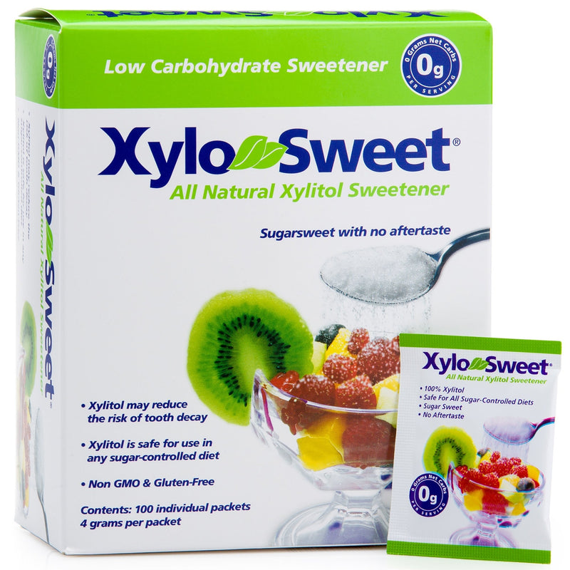 [Australia] - Xlear XyloSweet Non-GMO Xylitol Sweetener -  Natural Sweetener Sugar Substitute, Granules (100 Packets ) 
