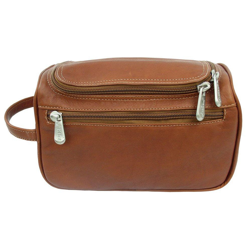 [Australia] - Piel Leather U-Zip Toiletry Kit, Saddle, One Size 