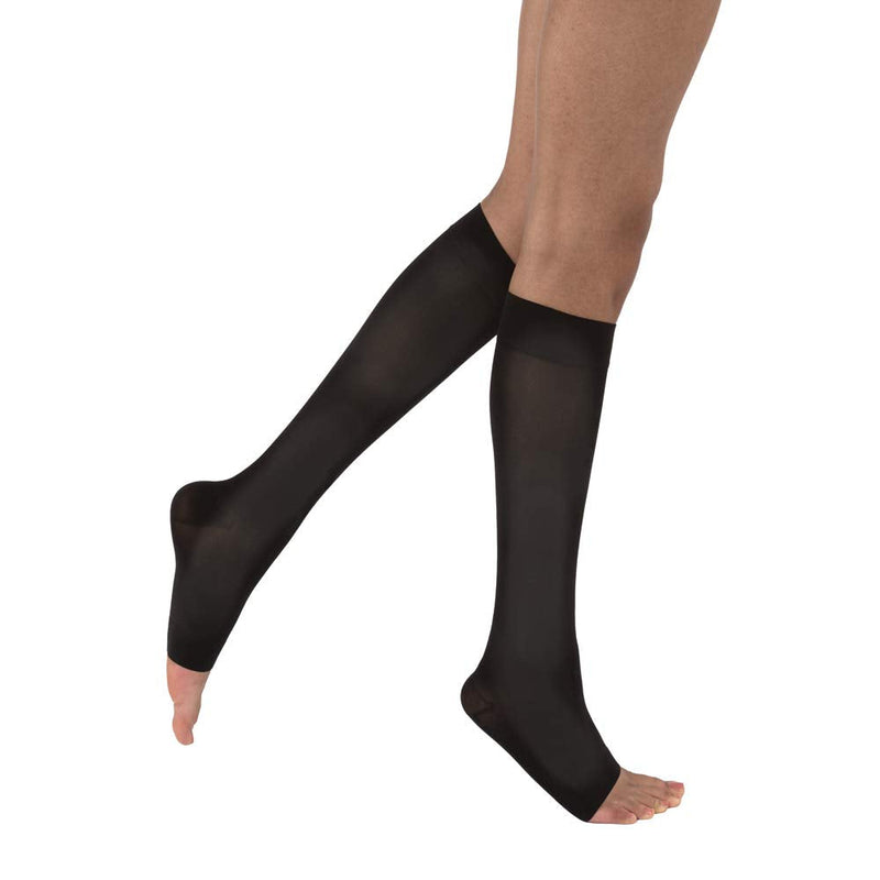 [Australia] - JOBST Opaque Knee High 15-20 mmHg Compression Stockings, Open Toe, Medium, Classic Black 