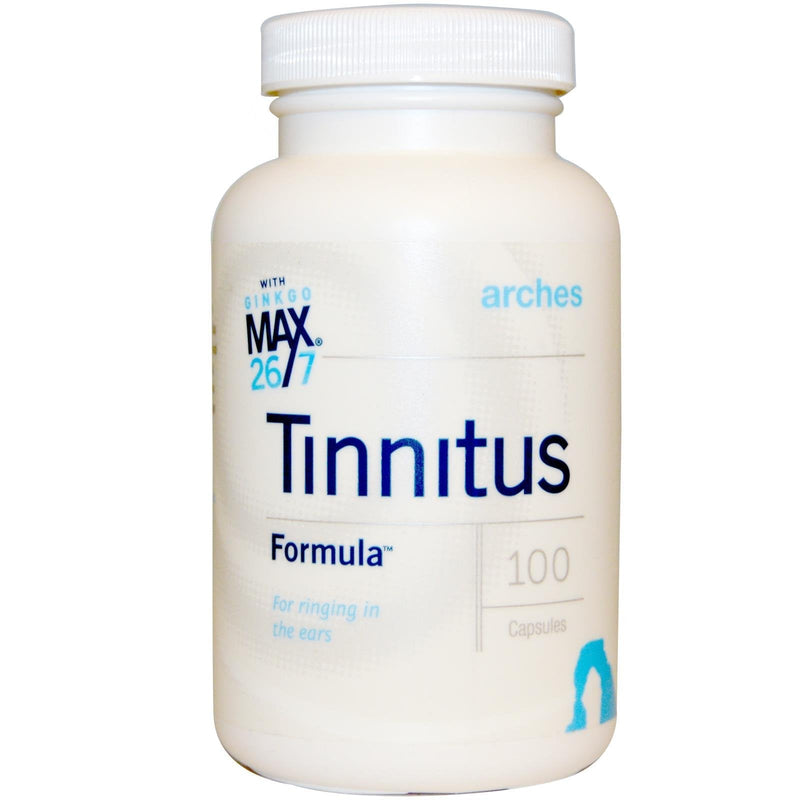 [Australia] - Arches Tinnitus Formula - Now with Ginkgo Max 26/7 - Natural Tinnitus Treatment for Relief from Ringing Ears - 100 Count Bottle - 25 Day Supply 