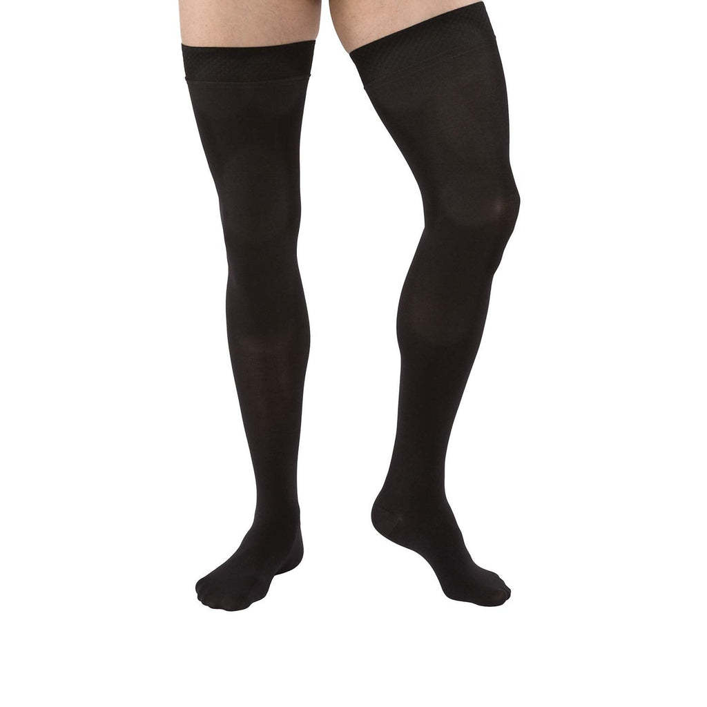 [Australia] - Relief 30-40 mmHg Closed Toe Thigh High Support Sock with Silicone Top Band Size: Small, Color: Black 