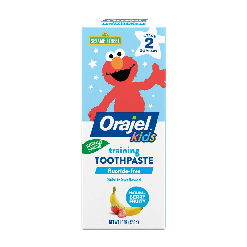[Australia] - Orajel Elmo FluorideFree Training Toothpaste, Fun, One Tube: #1 Pediatrician Recommended Brand for Kids NonFluoride Toothpaste, Sesame, Berry, 1.5 Oz 