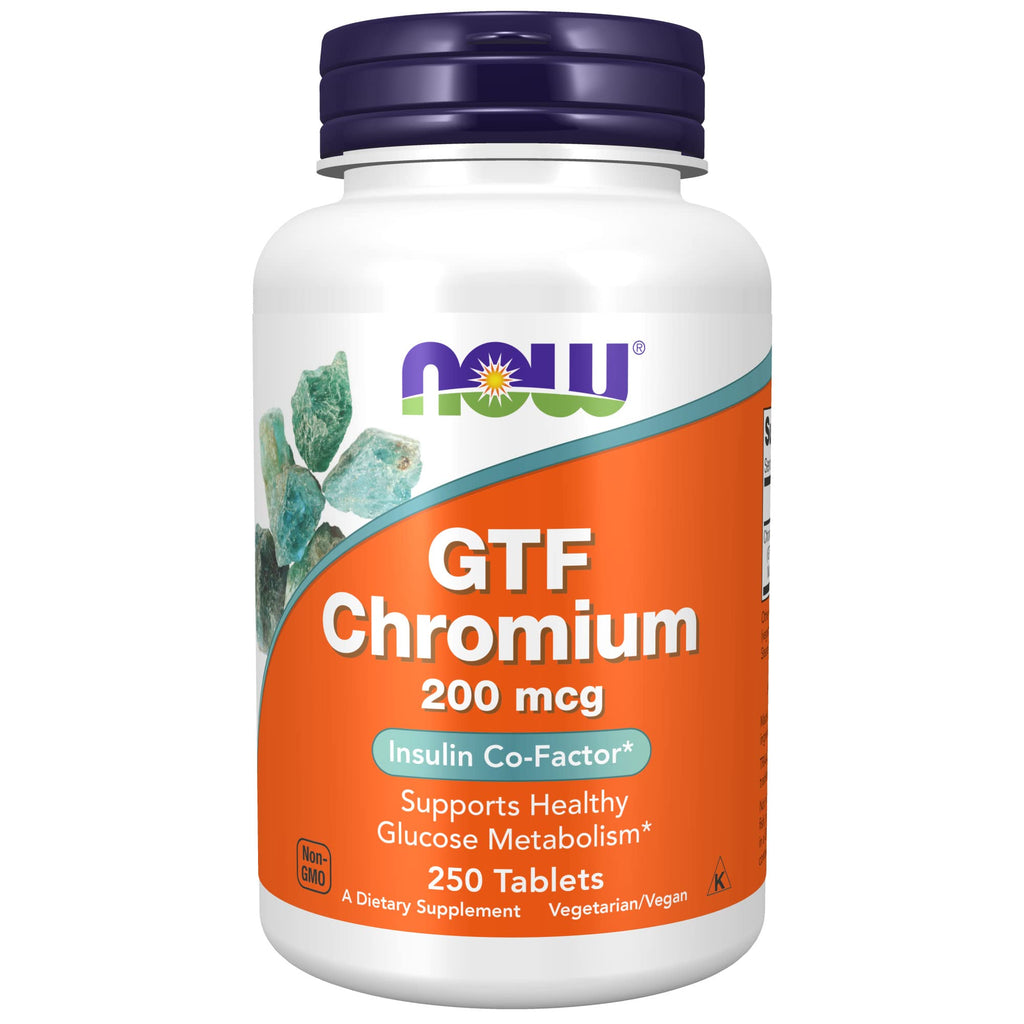 [Australia] - NOW Supplements, GTF (Glucose Tolerance Factor) Chromium 200 mcg, Insulin Co-Factor*, 250 Tablets 