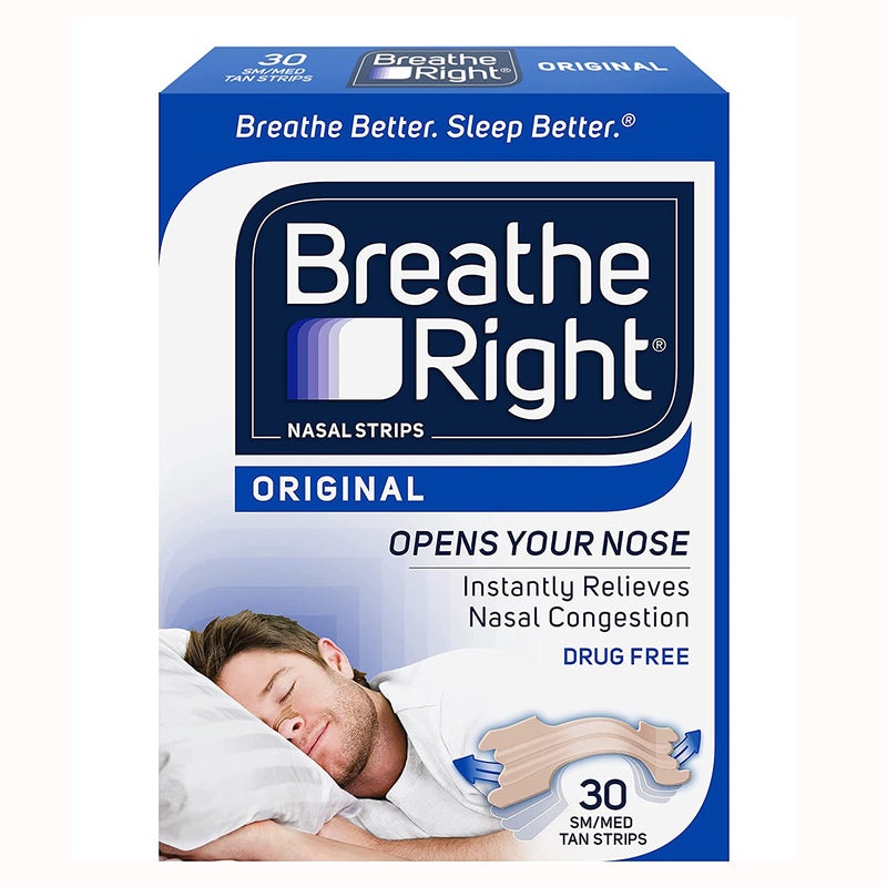 [Australia] - Breathe Right Nasal Strips Original Tan Small/Medium, 30 Count 30 Count (Pack of 1) 