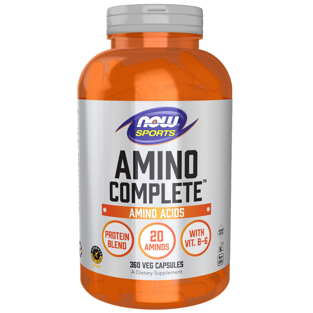 [Australia] - NOW Sports Nutrition, Amino Complete™, Protein Blend With 21 Aminos and B-6, 360 Veg Capsules 360 Count (Pack of 1) 