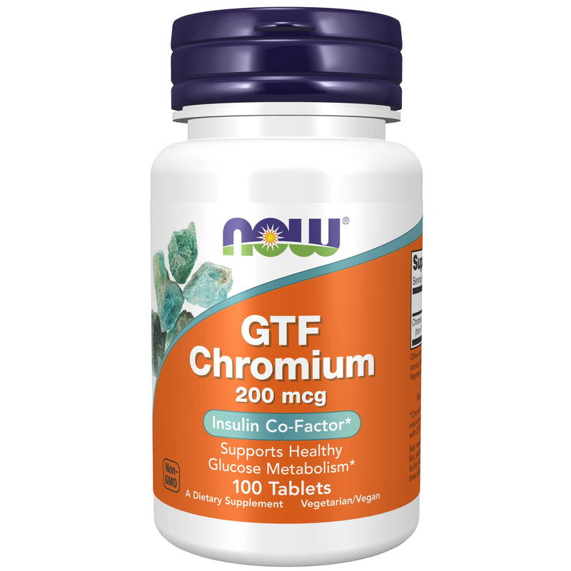 [Australia] - NOW Supplements, GTF (Glucose Tolerance Factor) Chromium 200 mcg, Insulin Co-Factor*, 100 Tablets 