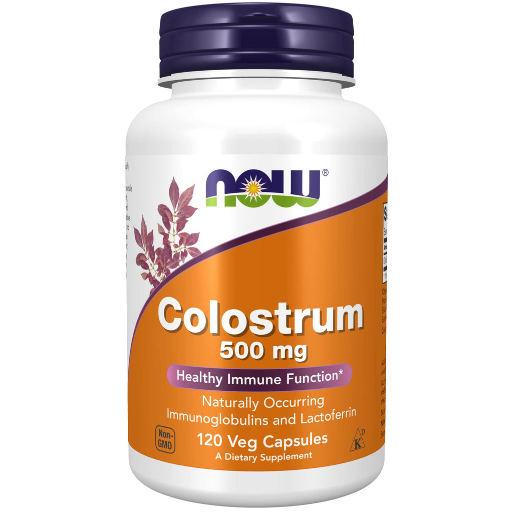 [Australia] - NOW Supplements, Colostrum 500 mg, Naturally occurring Immunoglobulins and Lactoferrin, 120 Veg Capsules 