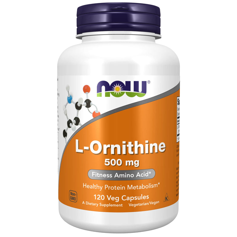 [Australia] - NOW Supplements, L-Ornithine (L-Ornithine Hydrochloride) 500 mg, Amino Acid, 120 Veg Capsules 