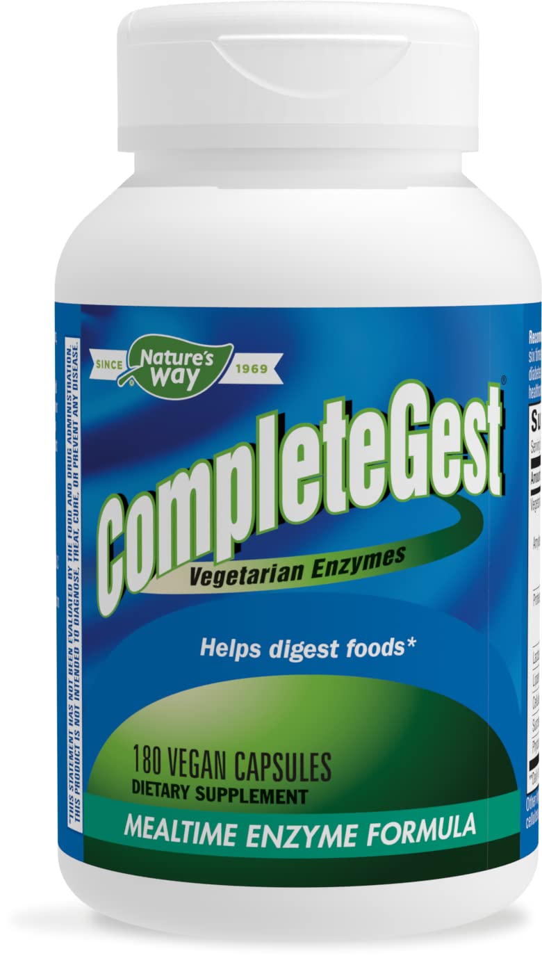 [Australia] - Enzymatic Therapy Nature’s Way CompleteGest Vegetarian Enzymes, Vegan, Unflavored, 180 Count 