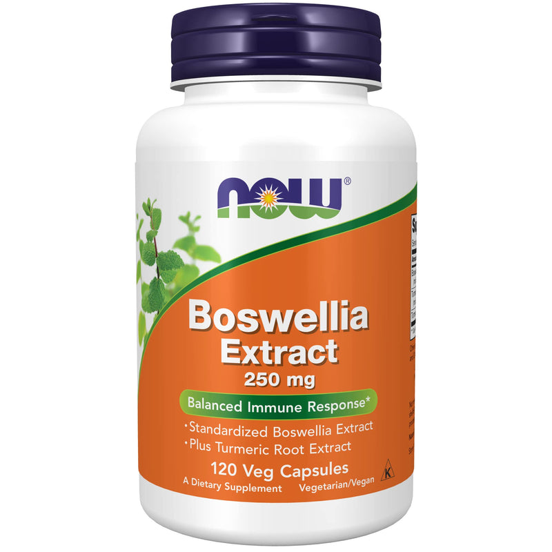 [Australia] - NOW Supplements, Boswellia Extract 250 mg, plus Turmeric Root Extract, 120 Veg Capsules 