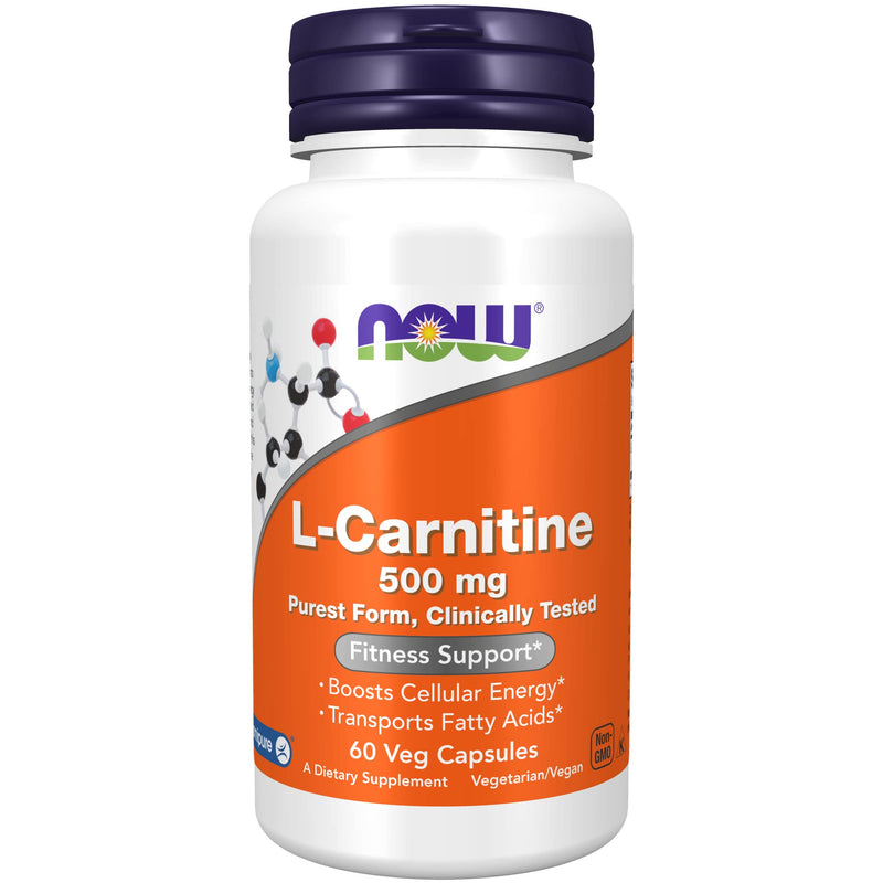 [Australia] - NOW Supplements, L-Carnitine 500mg, Purest Form, Amino Acid, Fitness Support*, 60 Veg Capsules 