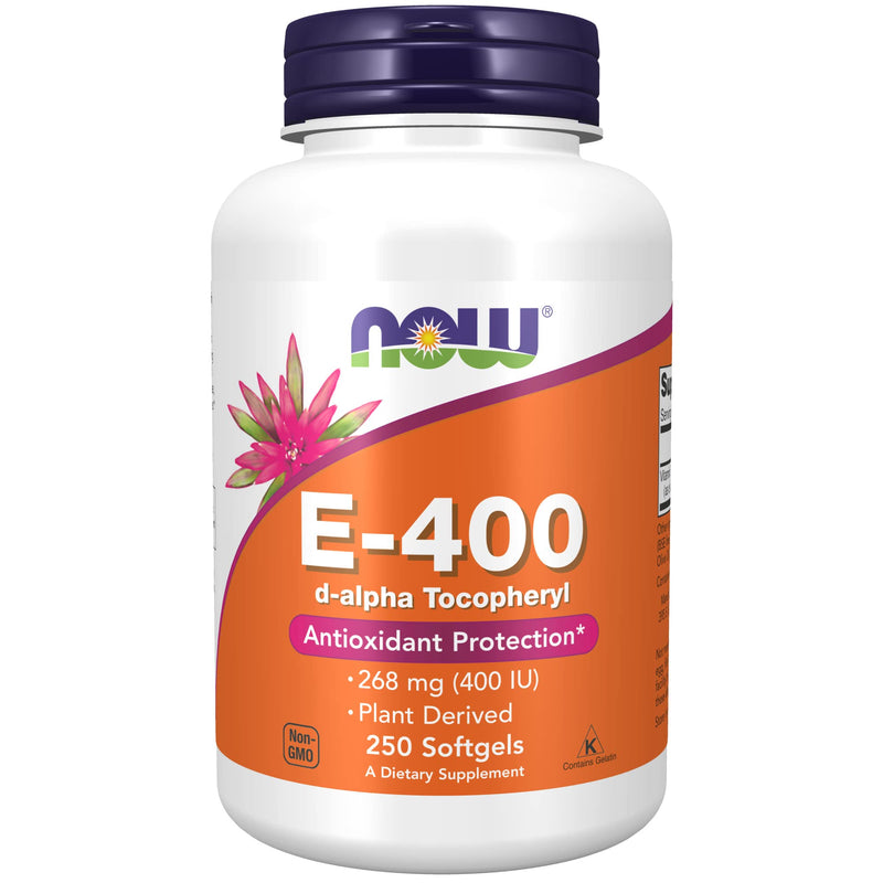 [Australia] - NOW Supplements, Vitamin E-400 IU, D-Alpha Tocopheryl, Antioxidant Protection*, 250 Softgels 250 Count (Pack of 1) 